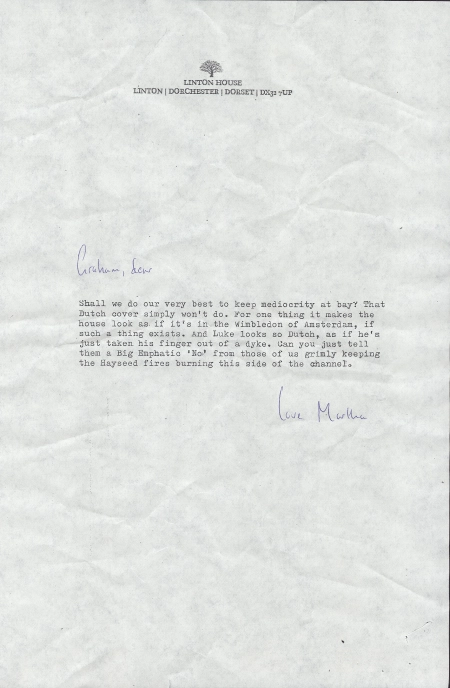 Letter from Martha Hayman to Graham Carter
